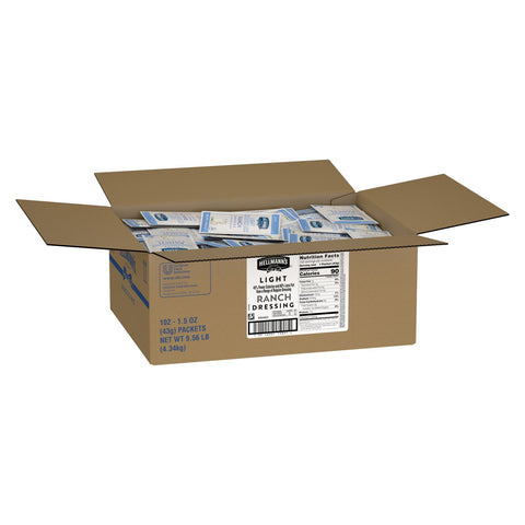 Hellmann's Light Ranch Salad Dressing Portion Control Pack, 1.5 Fluid Ounce -- 102 Per Case