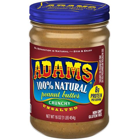 Adams PEANUT BUTTER NATURAL CRUNCHY UNSALTED
