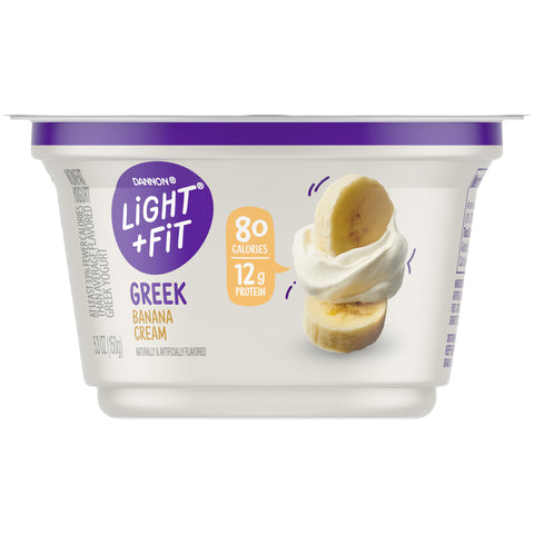 Light and Fit Banana Cream Nonfat Greek Yogurt , 5.3 Ounce -- 12 per case.