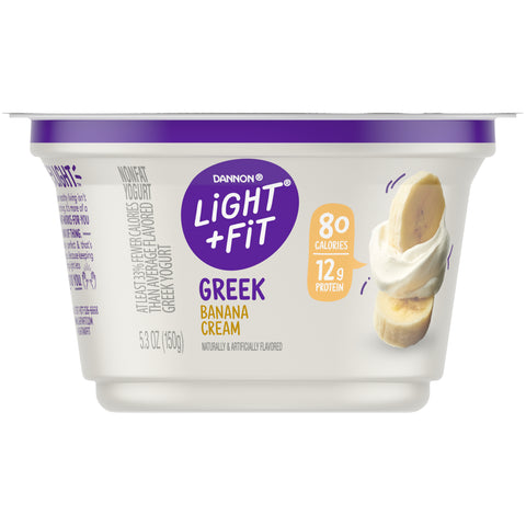 Light and Fit Banana Cream Nonfat Greek Yogurt , 5.3 Ounce -- 12 per case.
