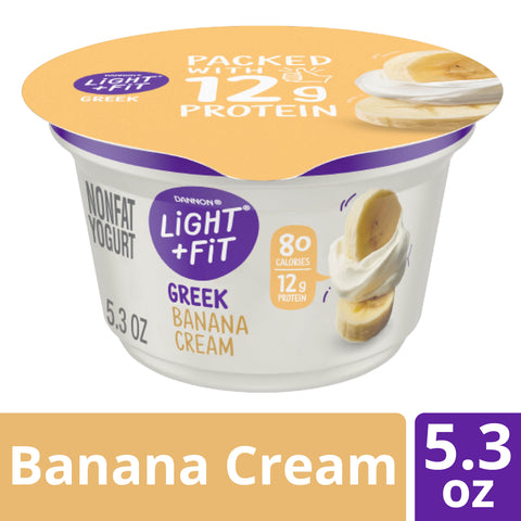 Light and Fit Banana Cream Nonfat Greek Yogurt , 5.3 Ounce -- 12 per case.