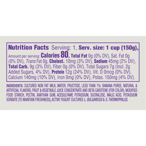 Light and Fit Banana Cream Nonfat Greek Yogurt , 5.3 Ounce -- 12 per case.