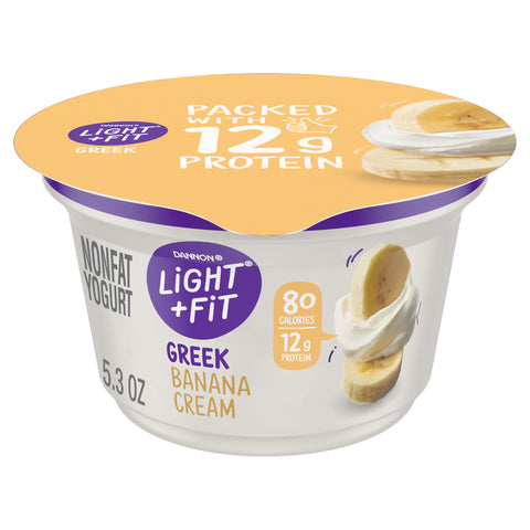Light and Fit Banana Cream Nonfat Greek Yogurt , 5.3 Ounce -- 12 per case.