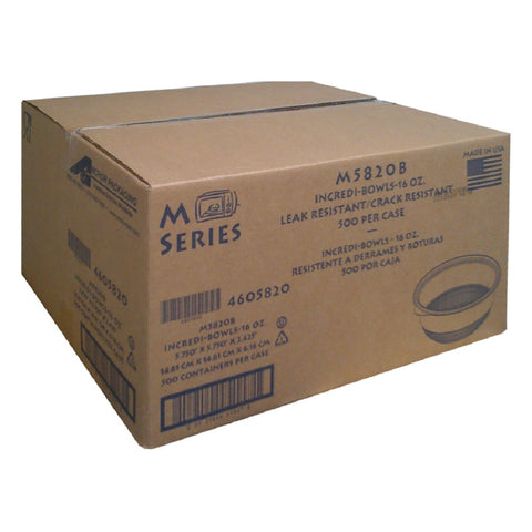 Bowl Polypropylene Microwavable Black M5820b 16 Oz