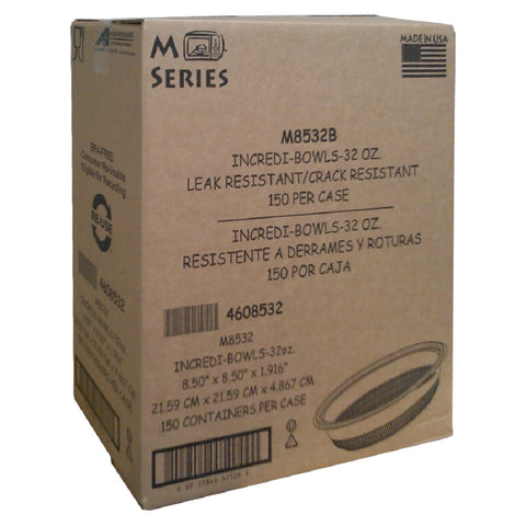 Bowl Plastic Black M8532b 32 Oz