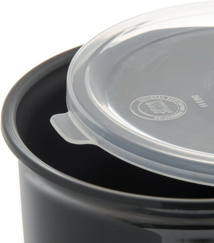 Carlisle CROCK POLY-TUF™ W/ LID BLACK 1.2 QT