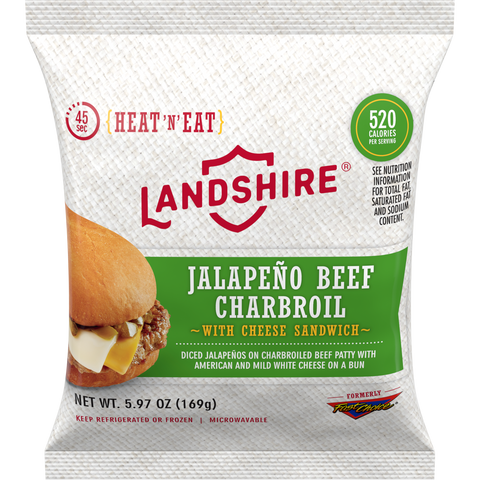 Advance Pierre Fast Choice Jalapeno Charbroil Cheeseburger with Cheese, 6 Ounce -- 12 per case.