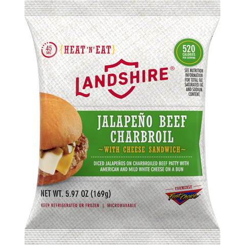 Advance Pierre Fast Choice Jalapeno Charbroil Cheeseburger with Cheese, 6 Ounce -- 12 per case.