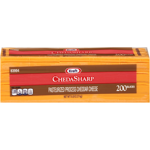 Kraft Chedasharp Sliced Cheese, 5 Pound -- 4 per case.