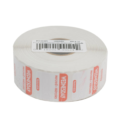 Label Removable Trilingual Red Wednesday 1x1