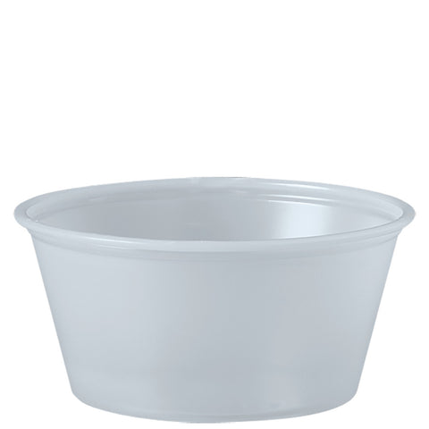 SOLO Cup Company Polystyrene Portion Cups, 3.25oz, Translucent, 250/Bag, 10 Bags/Carton
