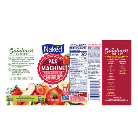 Naked Juice JUICE RED MACHINE 100% PLASTIC BOTTLE REFRIGERATED
