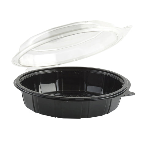 Container Plastic Hinged Black Base/clear Dome 9