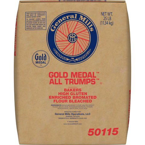 All Trumps Bleached Bromated Enriched Malted High Gluten Flour, 25 Pound.