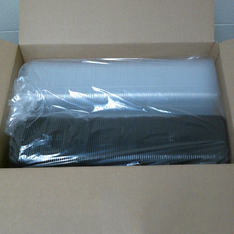 Container Plastic 1 Compartment Black Base Hinged Lid Clear Cb6611 6x6