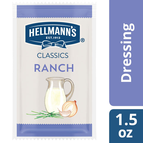 Hellmanns Classics Salad Dressing Portion Control Sachets Ranch 1.5 oz -- 102 per case