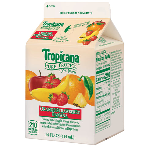 Tropicana JUICE ORANGE-STRAWBERRY-BANANA SINGLE SERVE CARTON