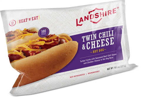 Landshire Classic™ CHILI DOG W/ CHEESE PREMIUM QUALITY LANDSHIRE CLASSIC™ TWIN IW 8 OZ10000001436