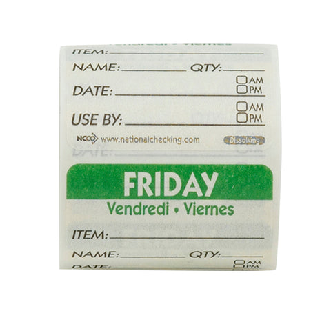 Label Trilingual Item/date/use By Dissolving Green Friday 2x2