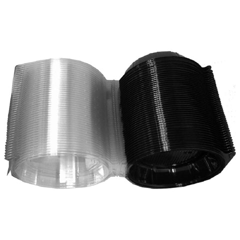 Anchor Packaging Gourmet Classics RPET Clear Dome Black Base Hinged Deep Clamshell, 40 Ounce Capacity -- 100 per case