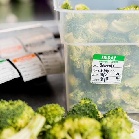 Label Trilingual Item/date/use By Removable Green Friday 2x2