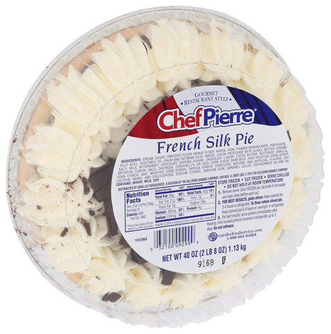 Sara Lee Chef Pierre Gourmet French Silk Pie, 10 inch -- 4 per case.