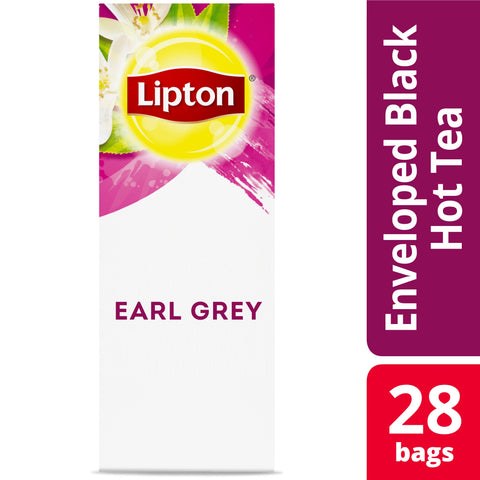 Lipton Earl Grey Enveloped Hot Tea Bags, 28 count -- 6 per case
