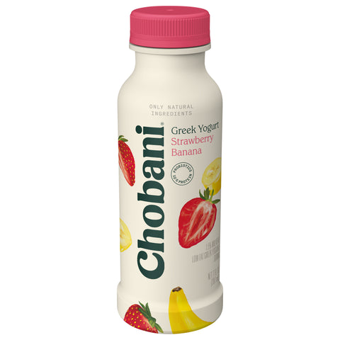 Chobani Strawberry Banana Drinkable Yogurt, 7 Fluid Ounce -- 8 per case.