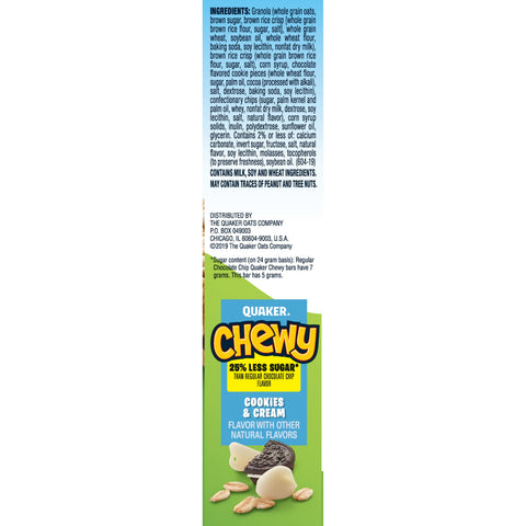 Quaker® GRANOLA BAR REDUCED SUGAR COOKIES N' CREAM