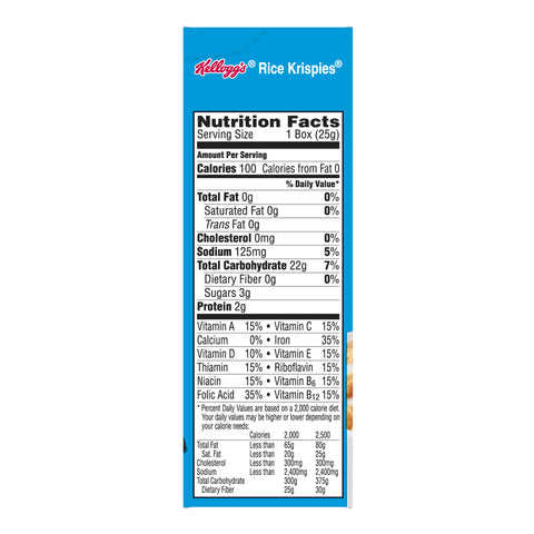 Kelloggs Rice Krispies Cereal, 0.88 Ounce Per Box -- 70 boxes per case