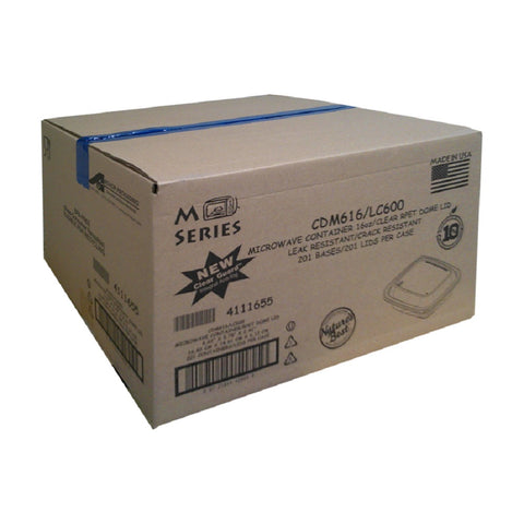 MicroRaves® CONTAINER PLASTIC W/ LID PET MICRORAVE BLACK 6.7X5.8X2.4 16 OZ CDM616/LC600