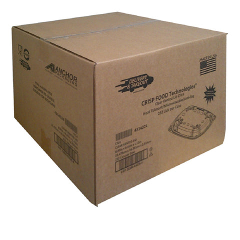 Anchor Packaging Crisp Food Technologies Microwavable Clear Anti-Fog Polypropylene Lid for 24 Ounce Food Container -- 252 per case