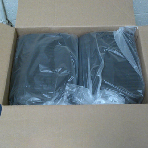 Container Plastic Square Black Combo W/ High Dome Lid 36 Oz
