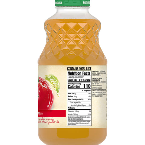Santa Cruz JUICE APPLE 100% ORGANIC GLASS BOTTLE