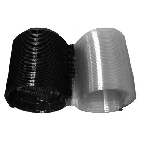 Container Plastic Hinged Black/clear Shallow Clamshell 9
