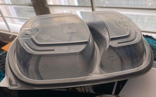 Anchor Packaging LID PLASTIC P/P 2-COMPARTMENT DOME VENTED CLEAR