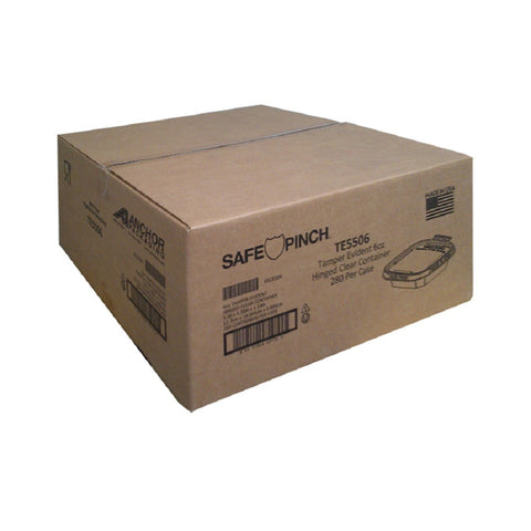 Container Plastic Tamper-evident Square Clear Hinged Lid Te5506 6 Oz