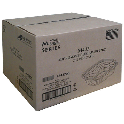 Container Plastic Rectangular Microwavable Black 32 Oz
