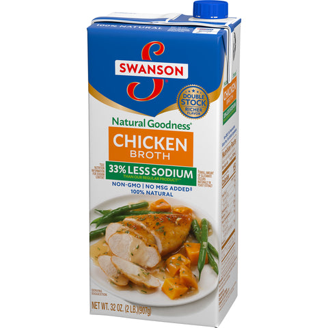 Swanson Natural Goodness Chicken Broth, 32 Ounce -- 12 per case.