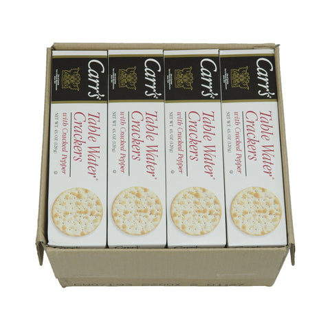Carrs Table Water Crackers with Cracked Pepper - 4.25 oz. box, 12 per case