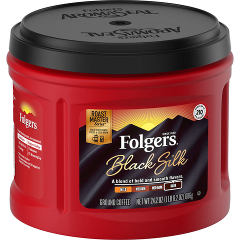 Folgers® COFFEE CAFFEINATED GROUND BLACK SILK CANISTER