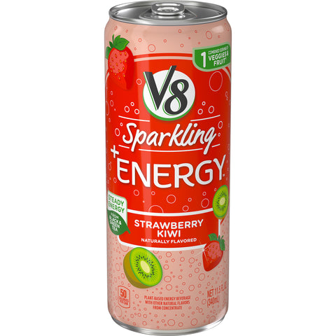 V8 Sparkling Strawberry Kiwi Energy Drink, 11.5 Fluid Ounce -- 12 per case