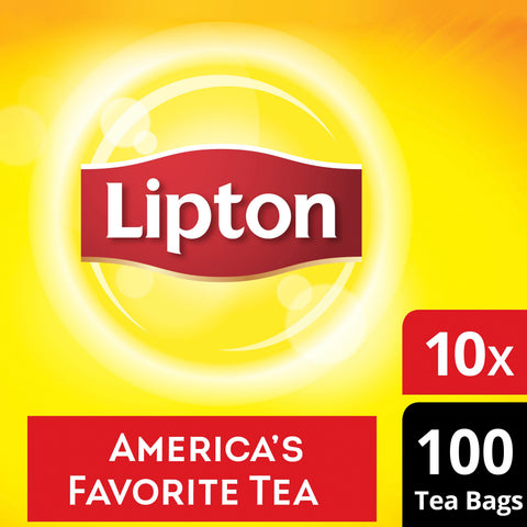 Lipton Black Enveloped Hot Tea Bags, 100 count -- 10 per case