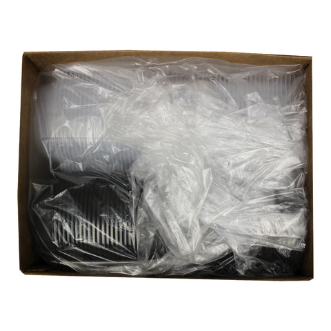 Mullinix Packaging CONTAINER MICRO HINGED SMALL 1-COMPARTMENT BLACK/CLEAR VENTED 6X6X3