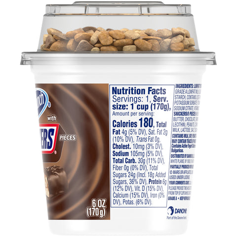 Yocrunch Vanilla Yogurt with Snickers, 6 Ounce -- 12 per case.