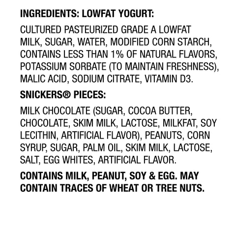 Yocrunch Vanilla Yogurt with Snickers, 6 Ounce -- 12 per case.