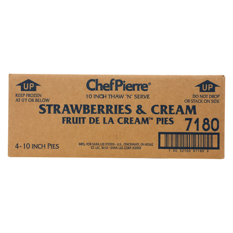Sara Lee Chef Pierre Strawberries and Cream Fruit de la Cream Pie, 39.65 Ounce -- 4 per case.