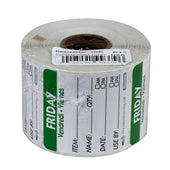DateIt™ LABEL TRILINGUAL ITEM/DATE/USE BY REMOVABLE GREEN FRIDAY 2X2