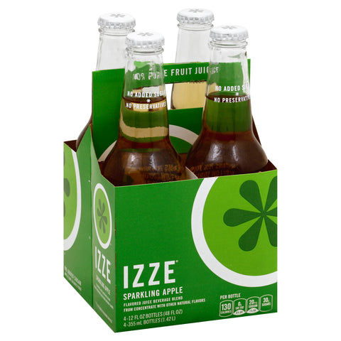 Izze JUICE APPLE SPARKLING GLASS BOTTLE