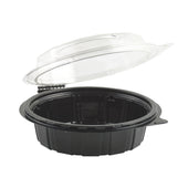 Container Plastic Black Base Hinged W/ Clear Lid 6.63x2.36